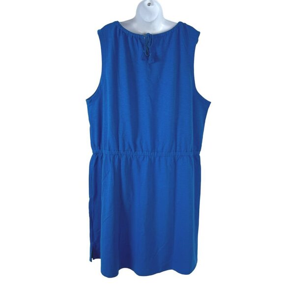 T By Talbots Dress‎ Womens 3X Blue Sleeveless Cotton Polyester NWT DR-1597 - Picture 4 of 9